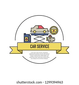 CAR SERVICE LINE ICON SET