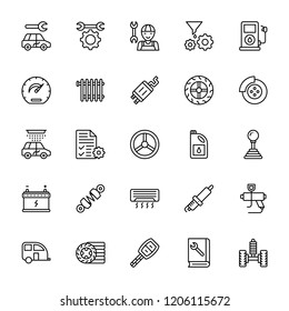 Car Service Line Vector Icons