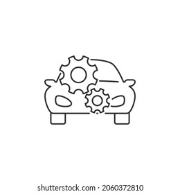 Car service linear icon. Editable stroke