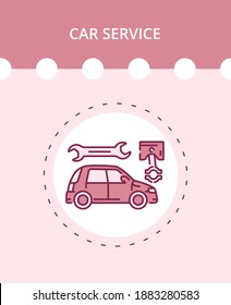 Icono lineal del servicio de automóvil en el vector