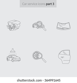 car service linear icons