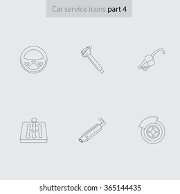 car service linear icons