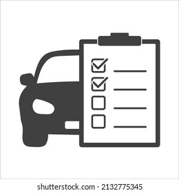 Car service list icon. Checklist car servise maintenance icon. Vector illustration