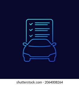 car service list line icon, vector design