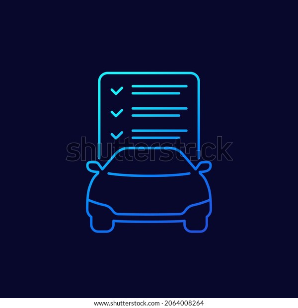 car service list\
line icon, vector design