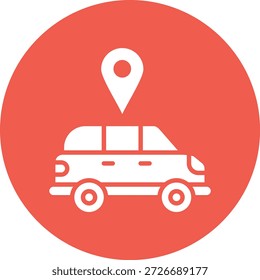 Ilustración de diseño de icono de Vector de ubicación de servicio de coche