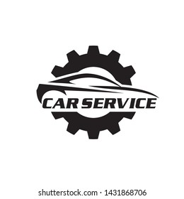 Car service logo concept with gear element