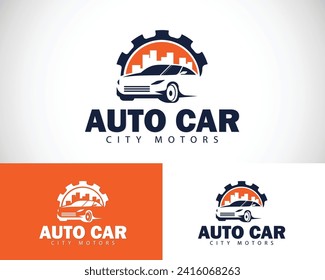 logotipo de servicio de coches creativo diseño de deportes de motor taller alquiler de tienda