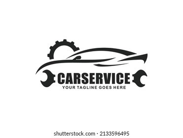 Car service logo design vector illustration. Car repair logo