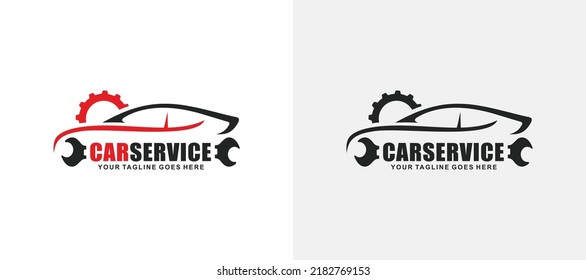 Logo für den Autodienst, Vektorgrafik. Autoreparaturlogo