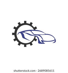 Ilustración vectorial de diseño de logotipo de servicio de coche. Logotipo de reparación de automóviles
