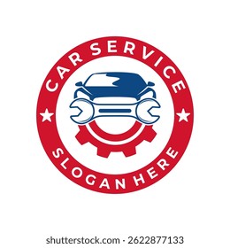 car service logo icon vector. circle car repair logo icon