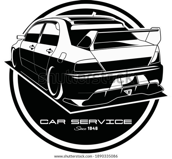 Car Service Logo\
Line Art Vector Isolated 
