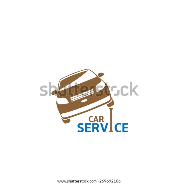 Car service logo on the white background.\
Vector illustration.