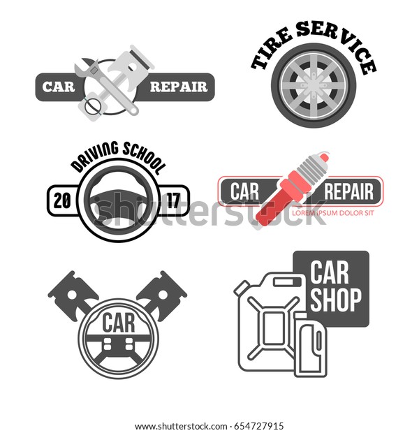 Car service logo set. Auto repair vector icon\
for business.