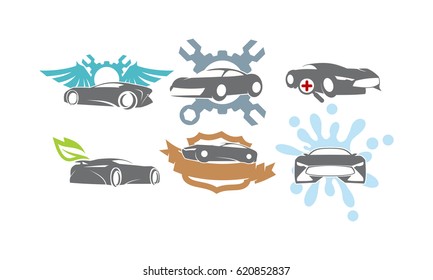 Car Service Logo Set Bundle Collection