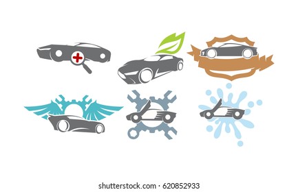 Car Service Logo Set Bundle Collection