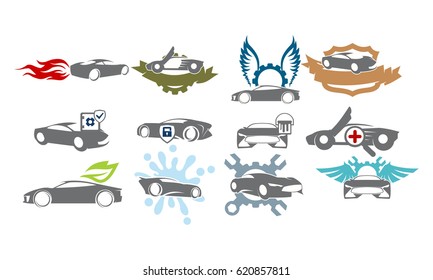 Car Service Logo Set Bundle Collections