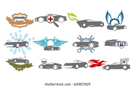 Car Service Logo Set Bundle Collections