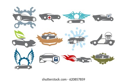 Car Service Logo Set Bundle Collections