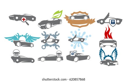 Car Service Logo Set Bundle Collections