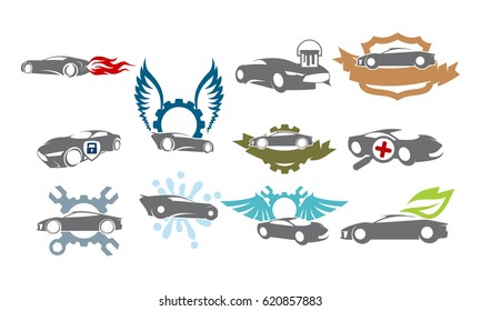 Car Service Logo Set Bundle Collections