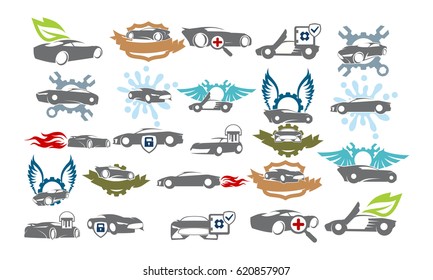 Car Service Logo Set Bundle Collections