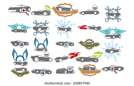 Car Service Logo Set Bundle Collections