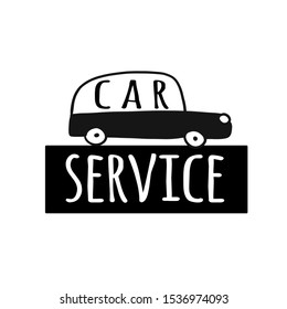 Car service logo. Sketch for your design. Vector illustration