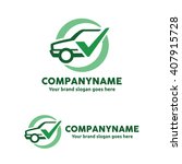 Car Service Logo Template with Check Symbol