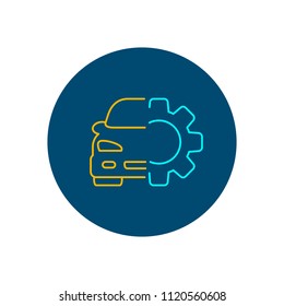 Car Service Logo Template, Vector isolated transport assistance symbol in circle.