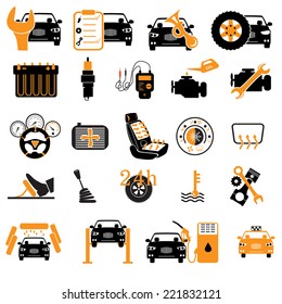  Car Service Maintenance Icon. ?ar Part Set Of Repair Icon Vector Illustration.