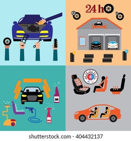 Car service maintenance icon . Car part set of repair icon vector illustration.