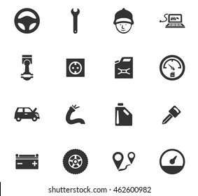 Car service maintenance icons set for website design