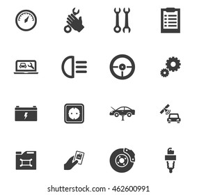 Car Service Maintenance Icons Set For Website Design