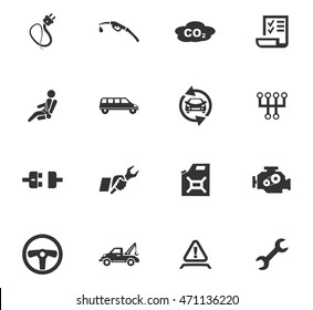 Car service maintenance icons set for website design