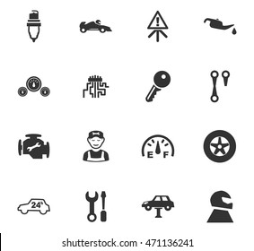 Car service maintenance icons set for website design