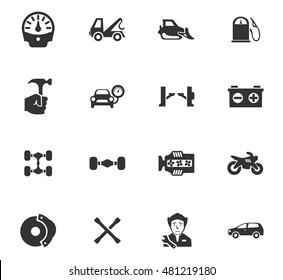 Car service maintenance icons set and symbols for web user interface