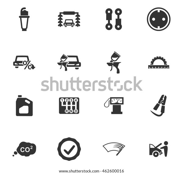 Car\
service maintenance icons set for website\
design