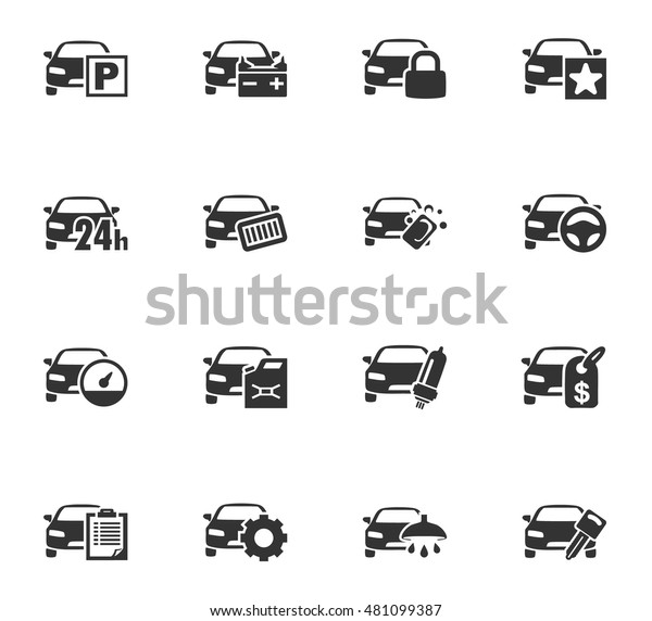 Car service maintenance icons set and symbols\
for web user interface