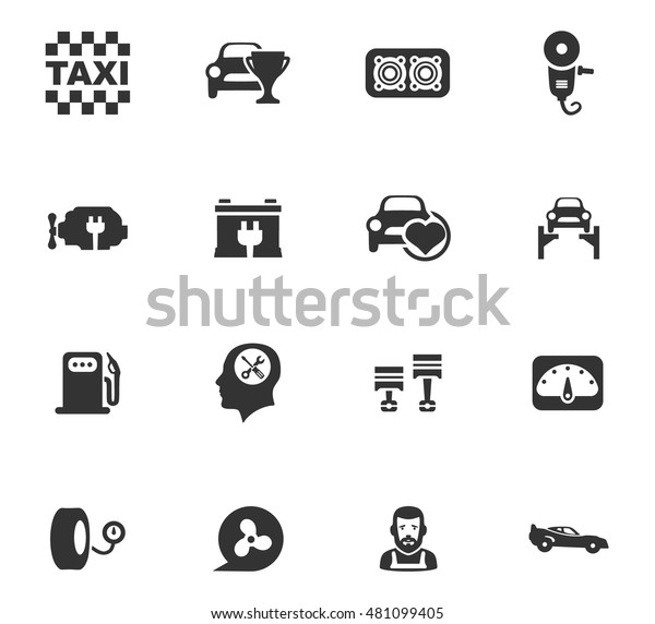 Car service maintenance icons set and symbols\
for web user interface