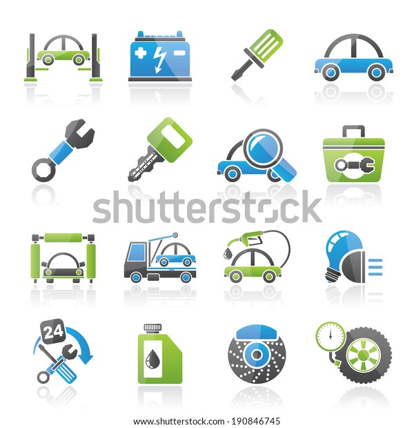 Car service\
maintenance icons - vector icon\
set
