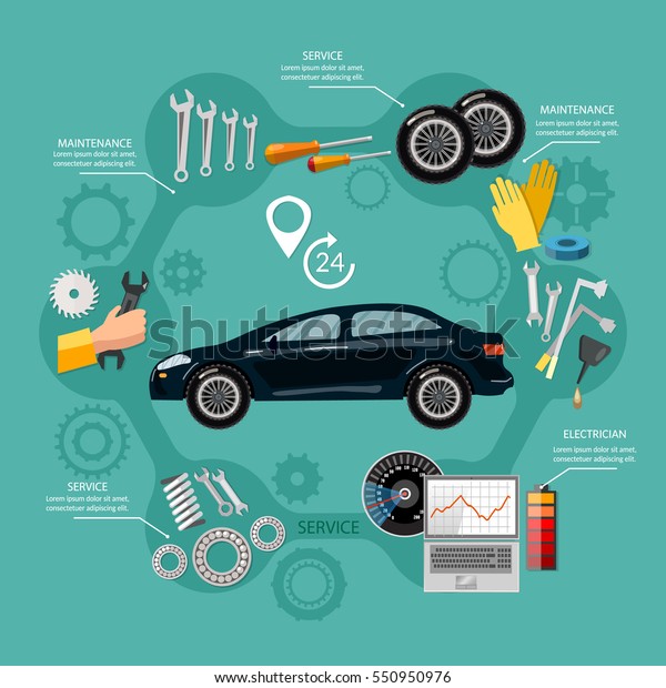 car service mechanic tool box tuning stock vector royalty free 550950976