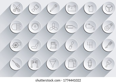 Car Service Outline Icons Set. Vector illustration