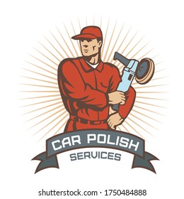 Car service, car polish logo template. Auto mechanic and automotive technician vector design illustration