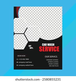 Car service poster template design