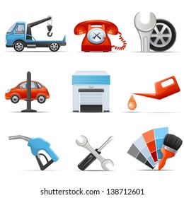 Car service and repair icons