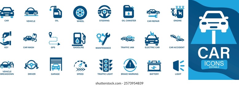 Car service and repair icons set car wash, vehicle, garage, engine, oil, maintenance, , You can easily change the color