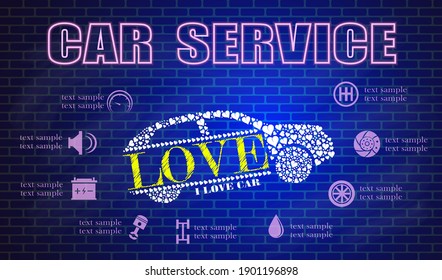 Car service, repair Infographics. Vector illustration