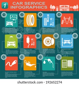 Car service, repair Infographics. Vector illustration